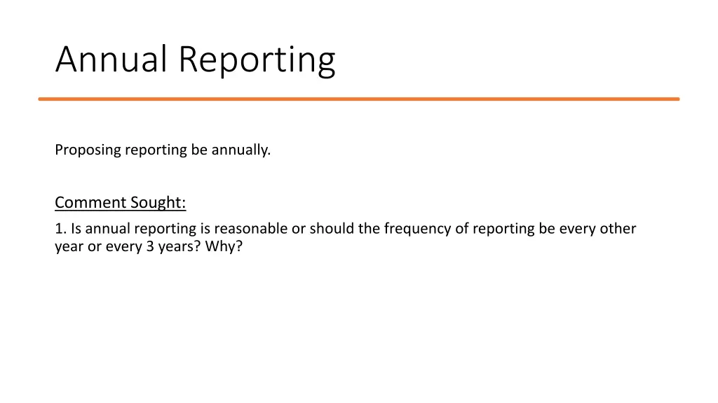 annual reporting