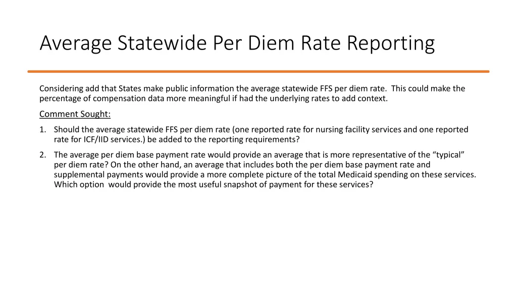 average statewide per diem rate reporting
