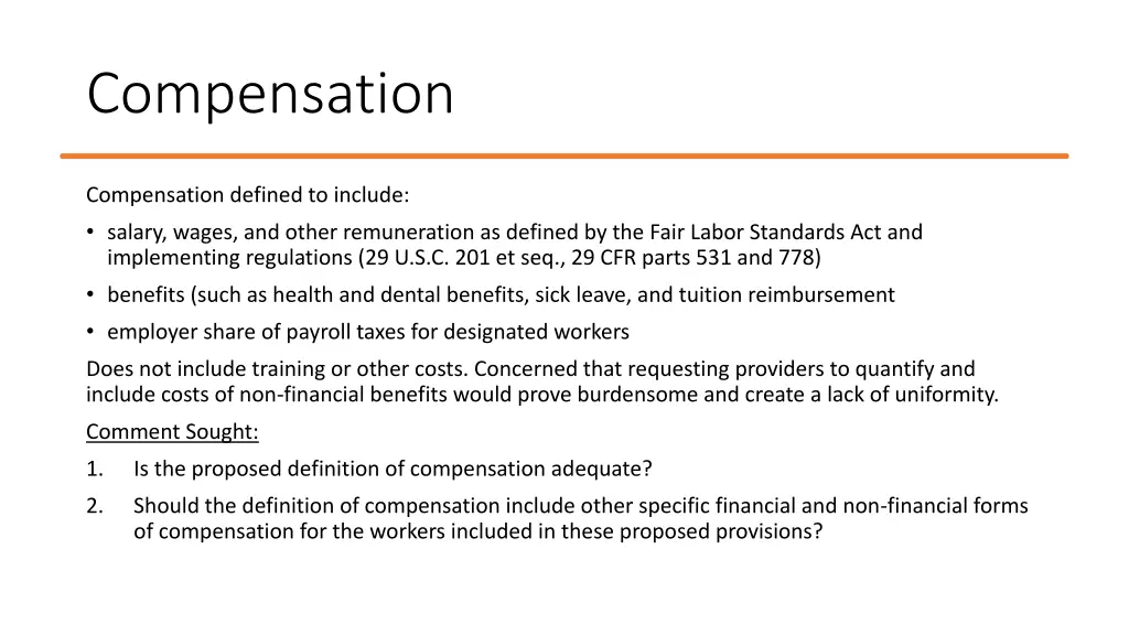 compensation