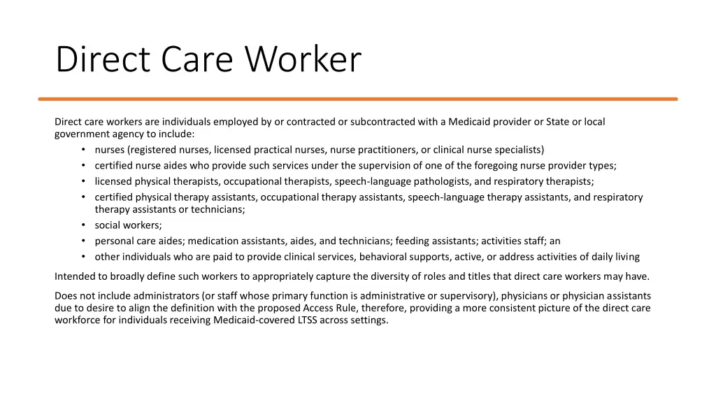 direct care worker