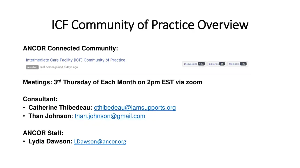 icf community of practice overview icf community