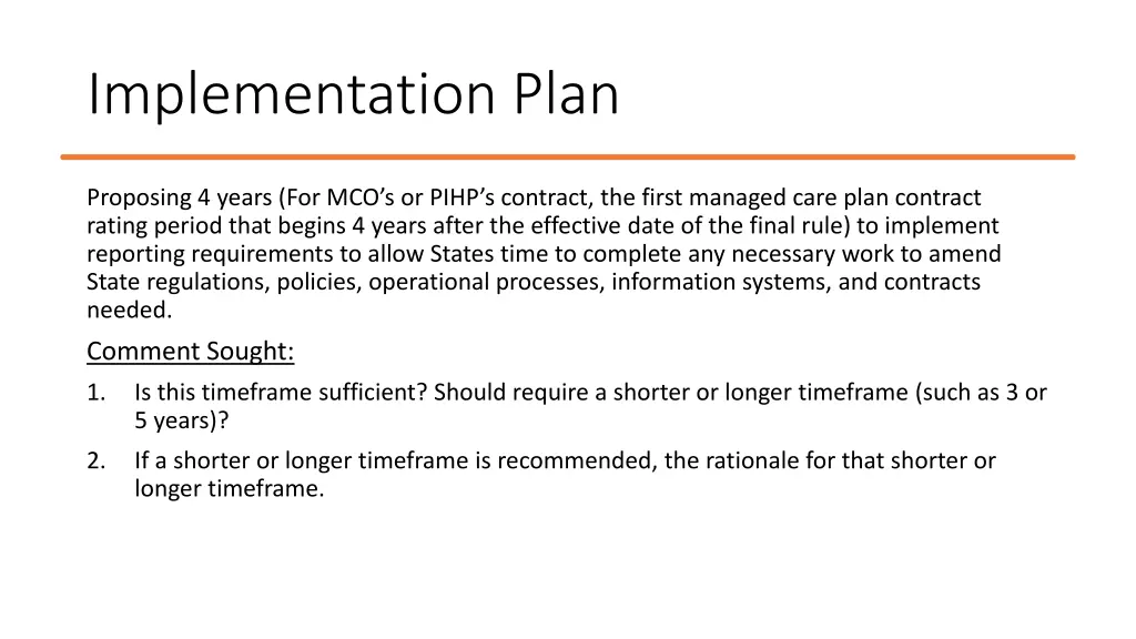 implementation plan