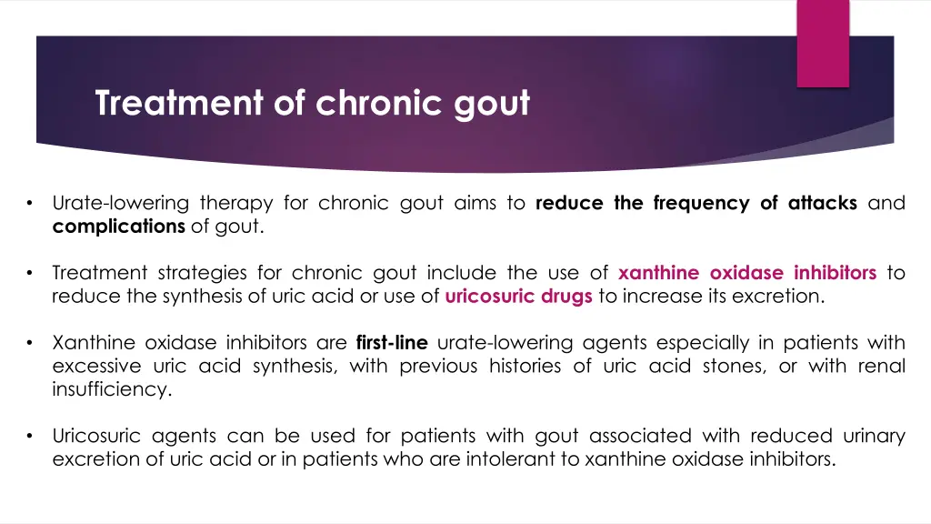 treatment of chronic gout