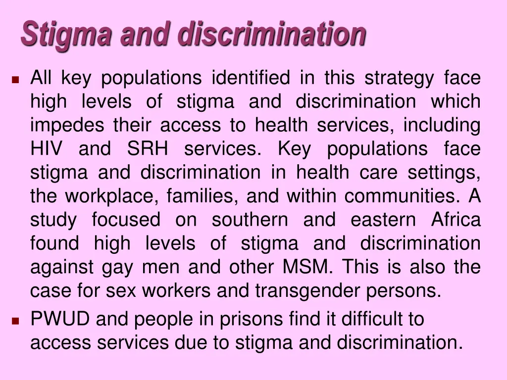 stigma and discrimination