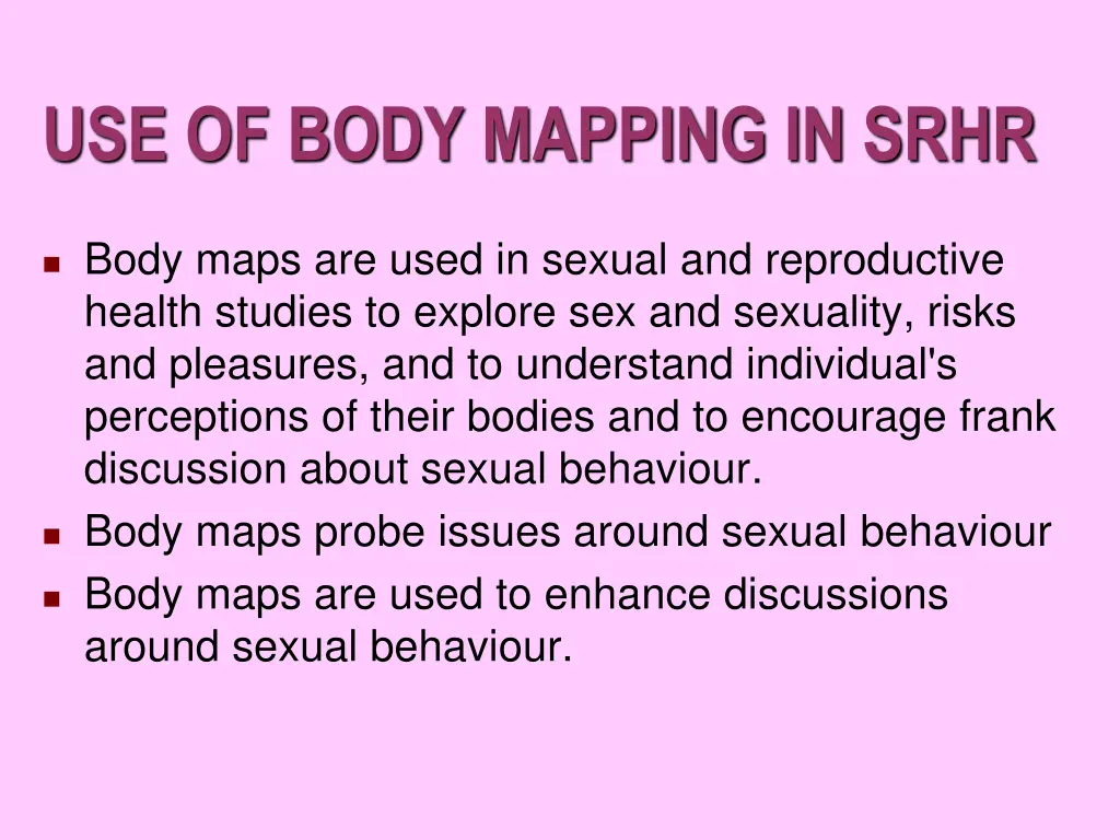 use of body mapping in srhr