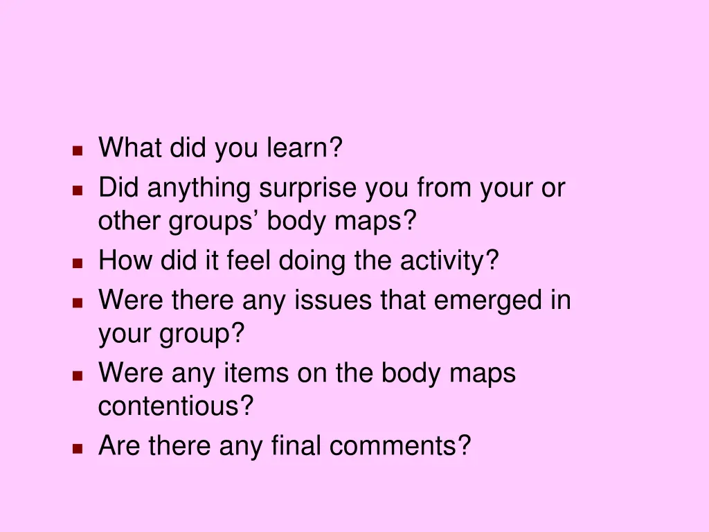 what did you learn did anything surprise you from