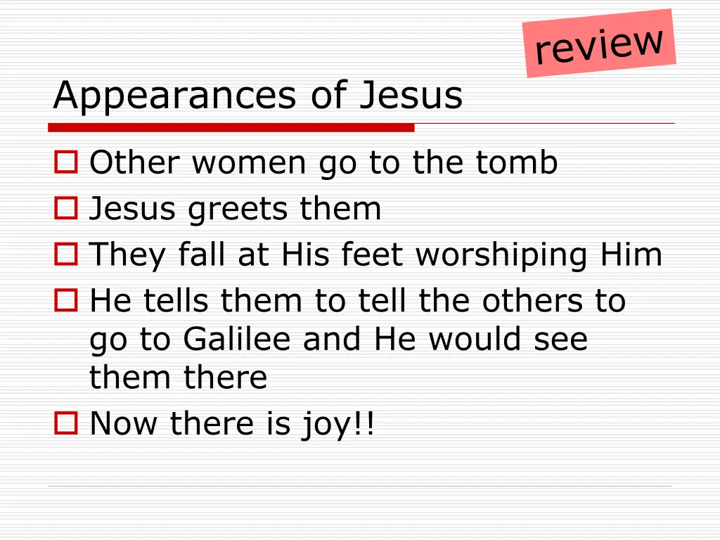 appearances of jesus 2