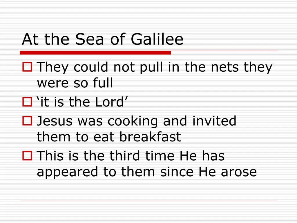 at the sea of galilee