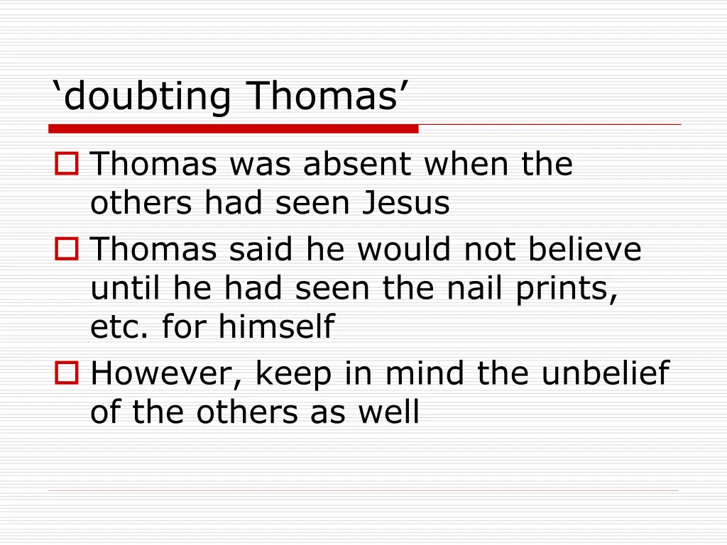 doubting thomas