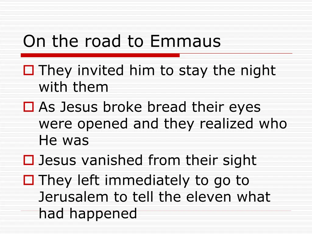 on the road to emmaus 1