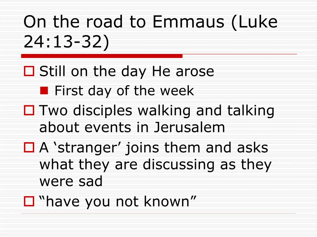 on the road to emmaus luke 24 13 32