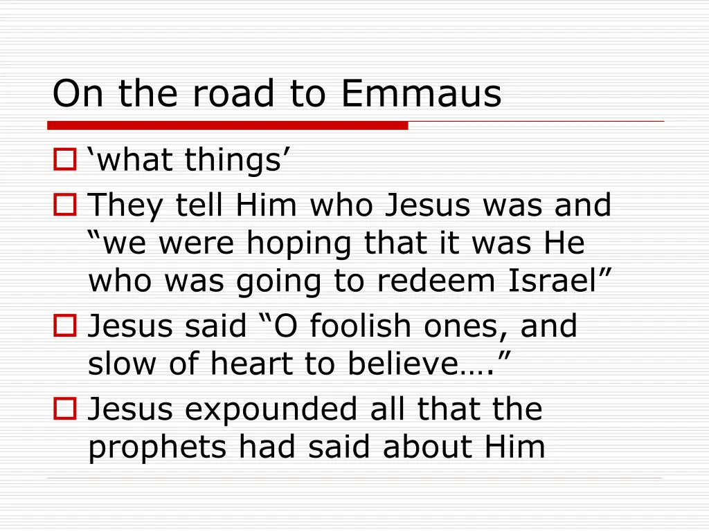 on the road to emmaus