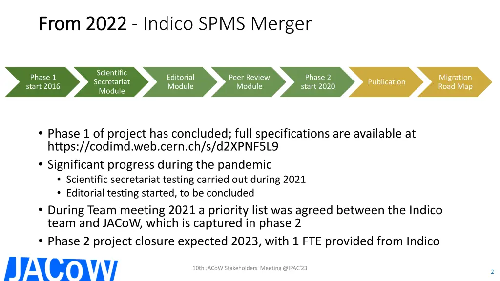 from 2022 from 2022 indico spms merger