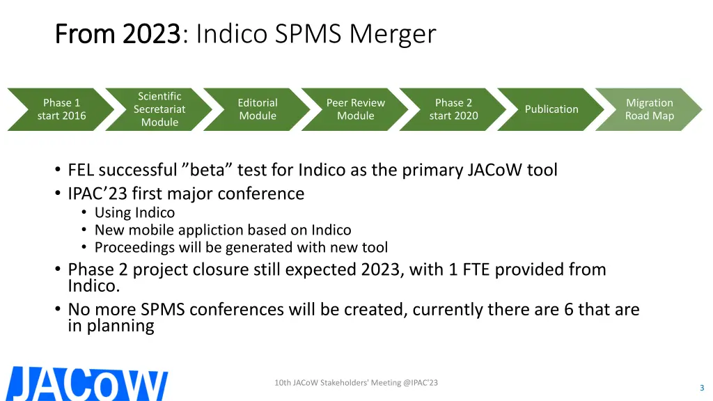 from 2023 from 2023 indico spms merger
