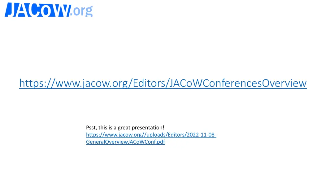 https www jacow org editors
