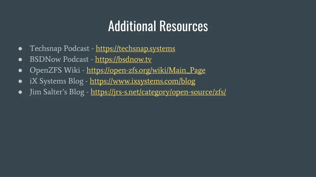 additional resources