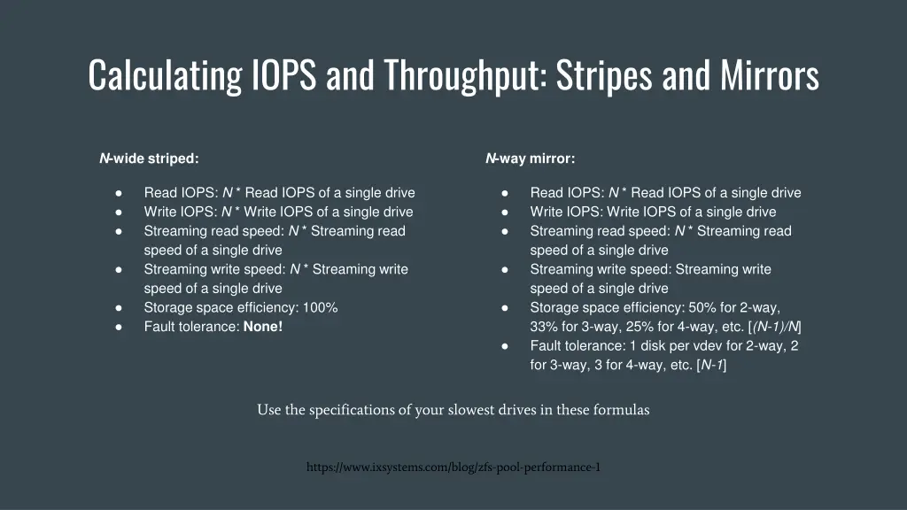 calculating iops and throughput stripes