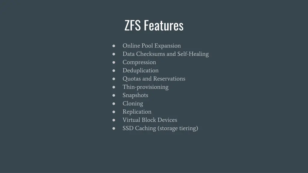 zfs features
