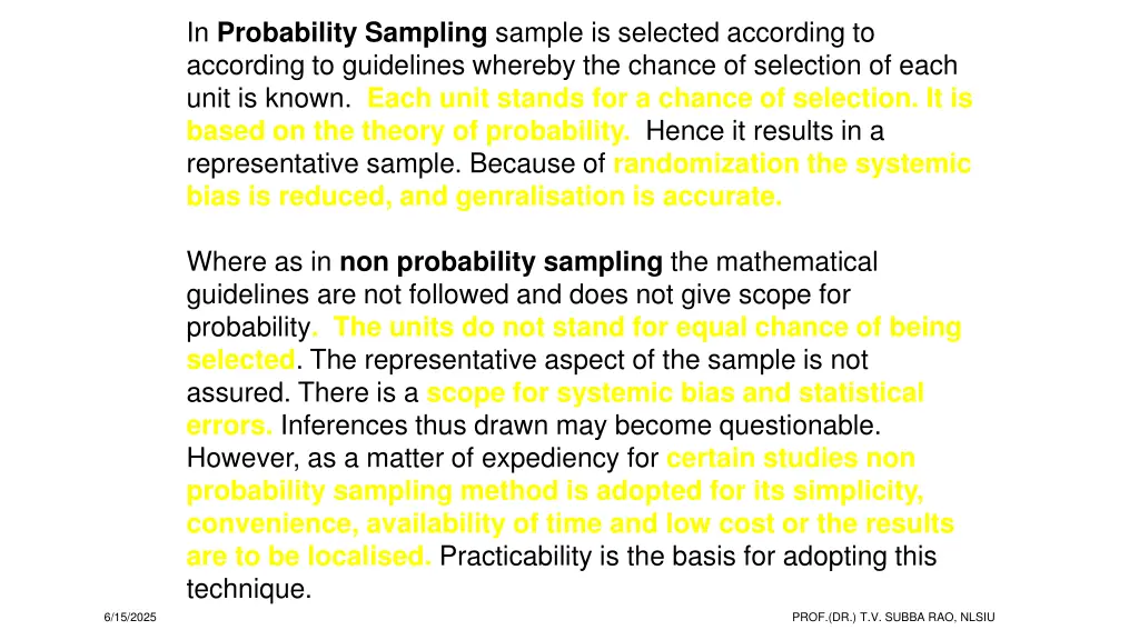 in probability sampling sample is selected