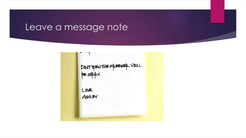 leave a message note