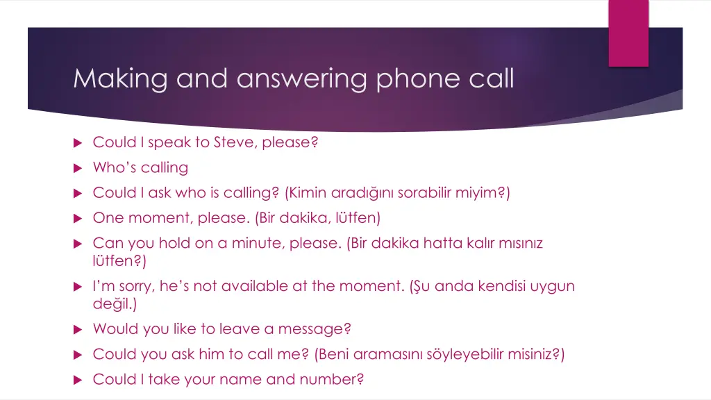 making and answering phone call
