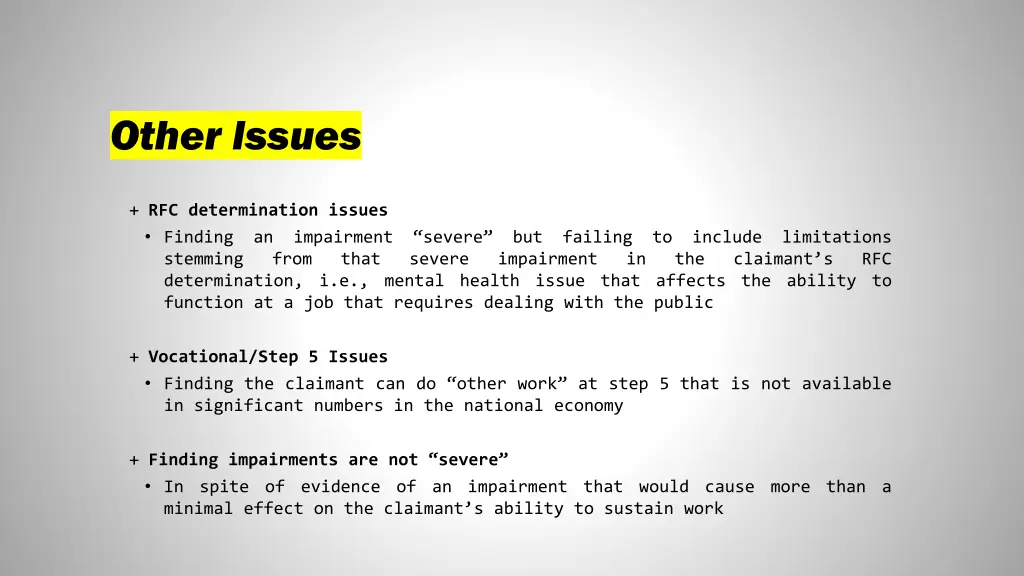 other issues