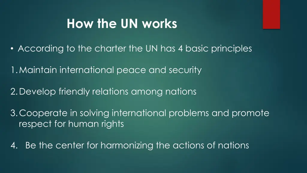 how the un works