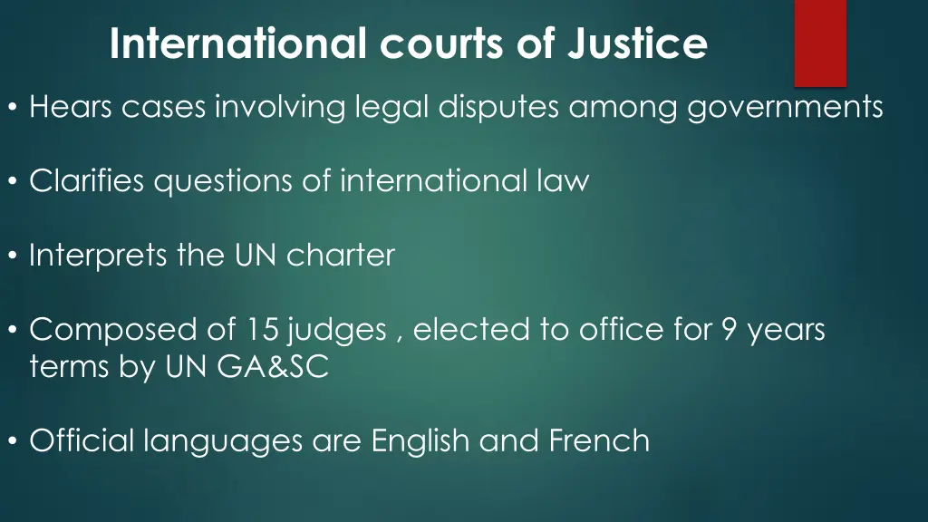 international courts of justice