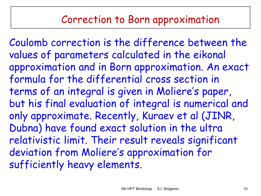 correction to born approximation