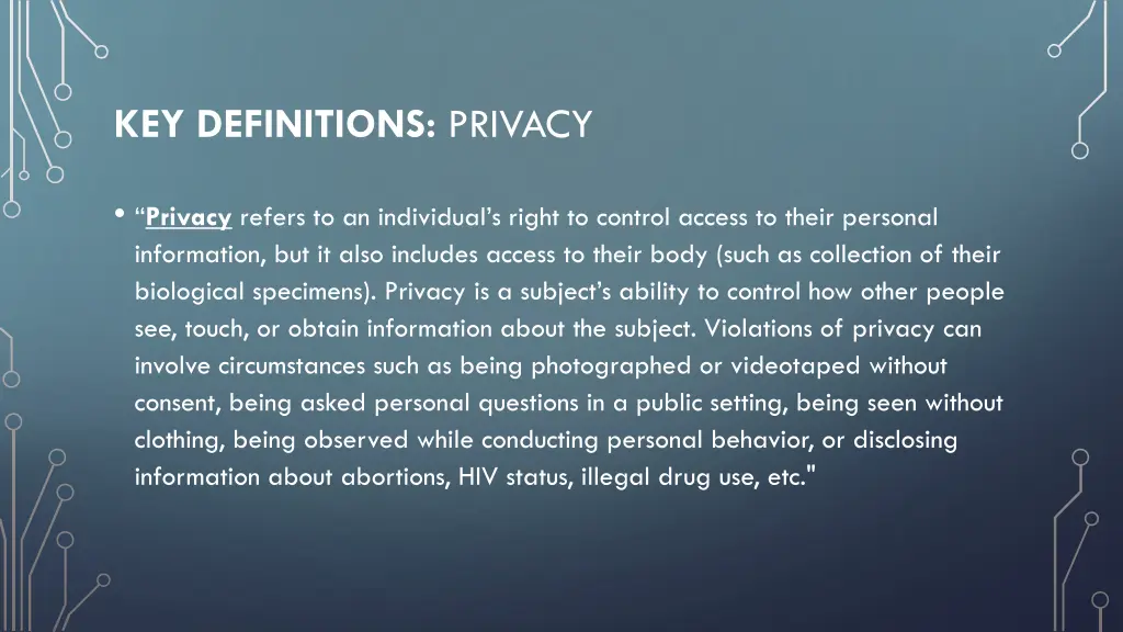 key definitions privacy
