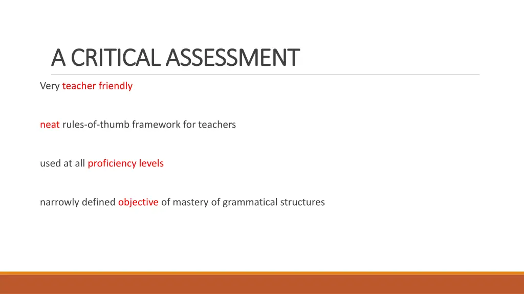 a critical a critical assessment assessment