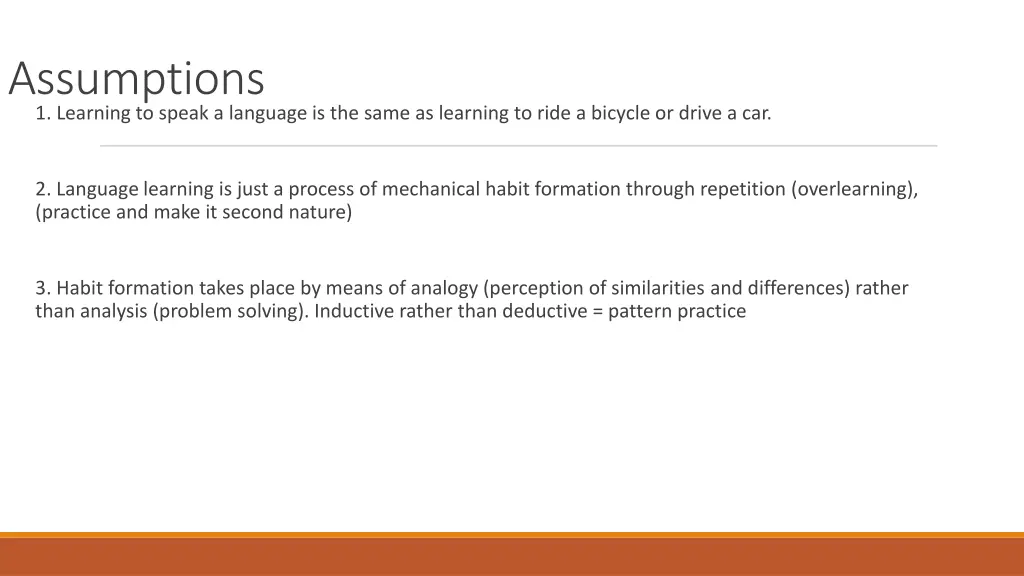 assumptions 1 learning to speak a language