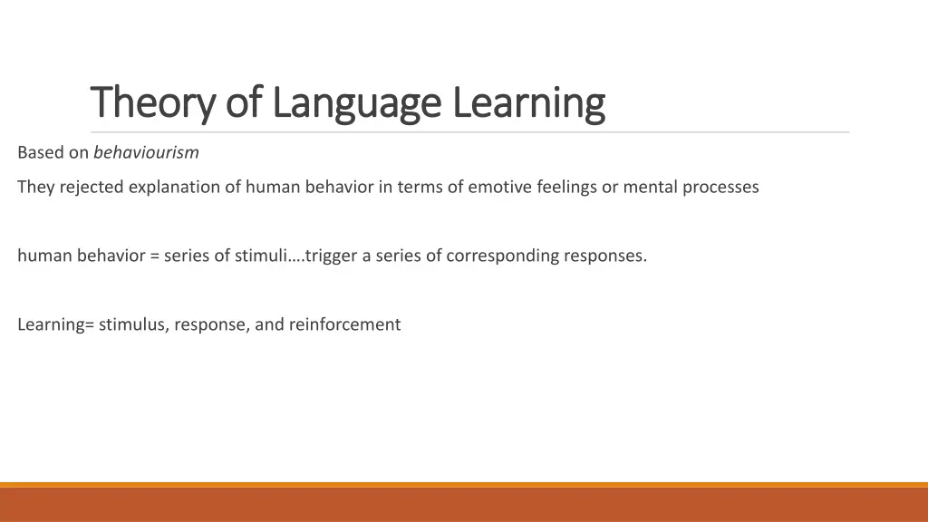 theory of language learning theory of language