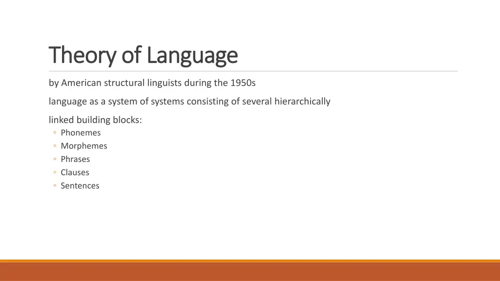theory of language theory of language