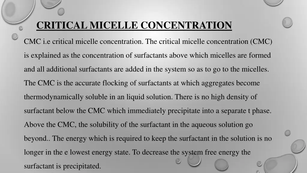 critical micelle concentration