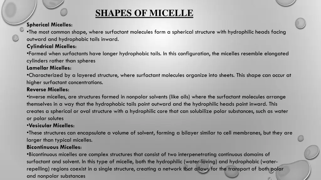 shapes of micelle
