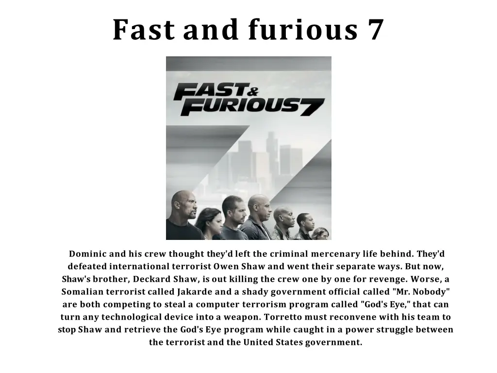 fast and furious 7