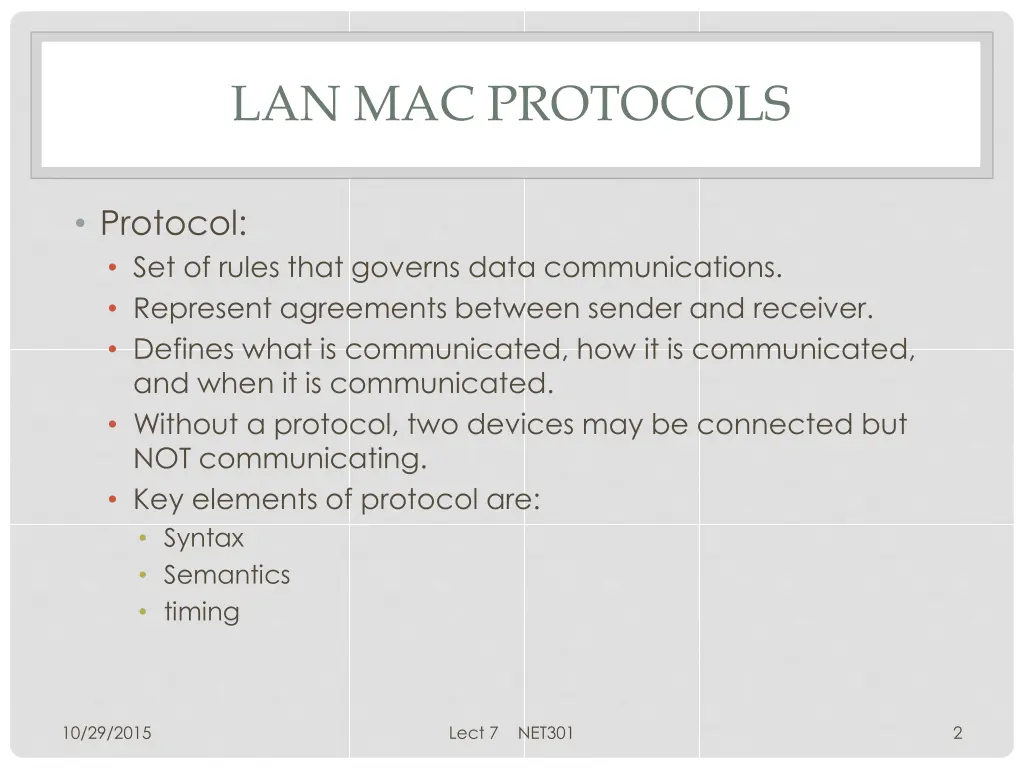 lan mac protocols