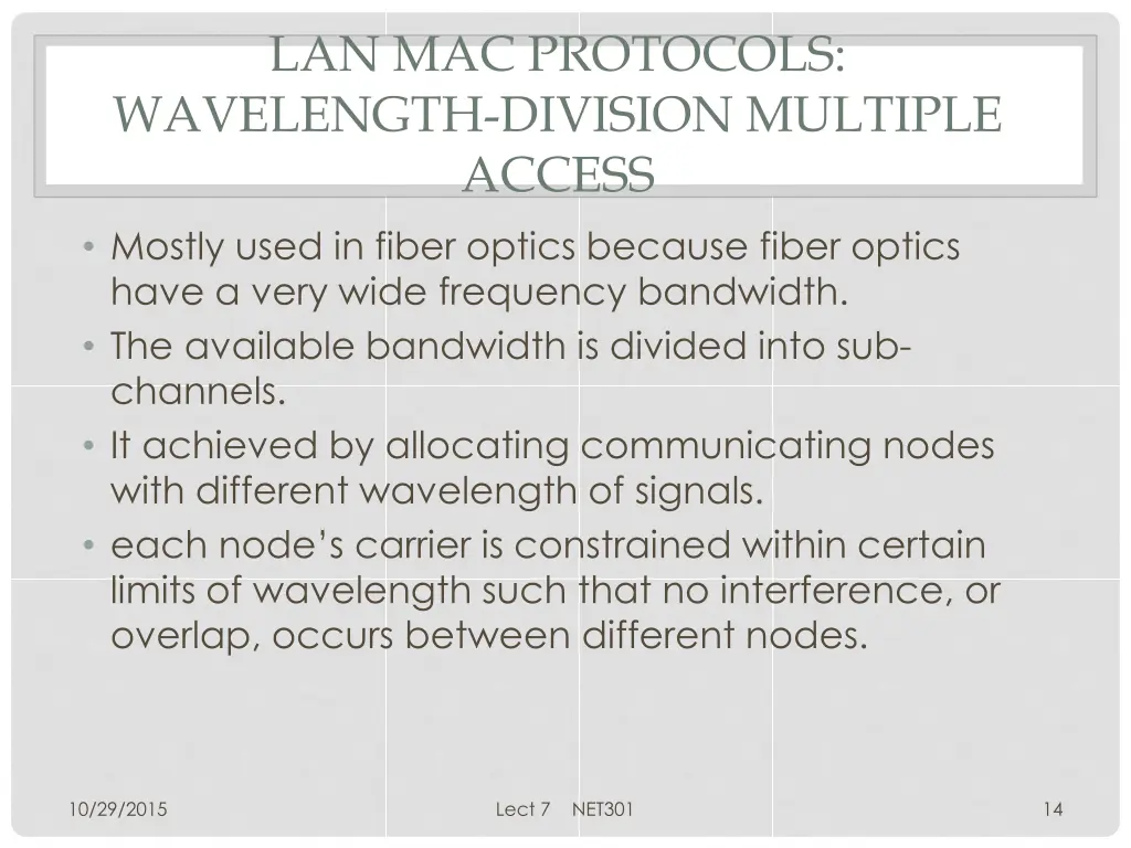 lan mac protocols wavelength division multiple