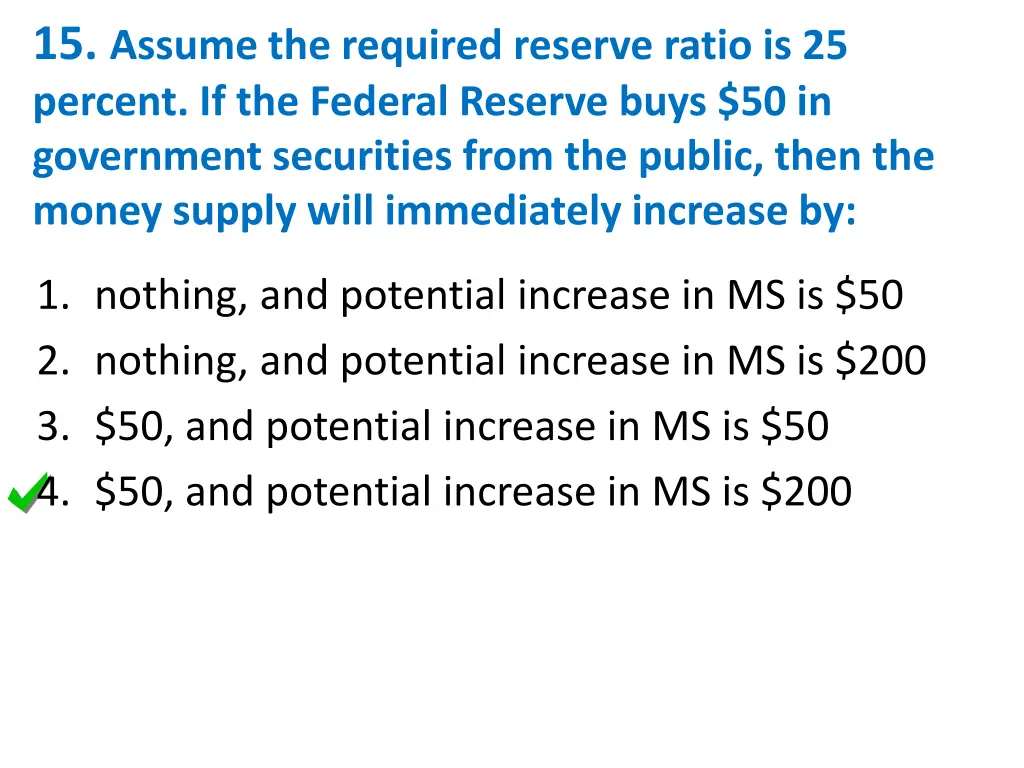 15 assume the required reserve ratio 1