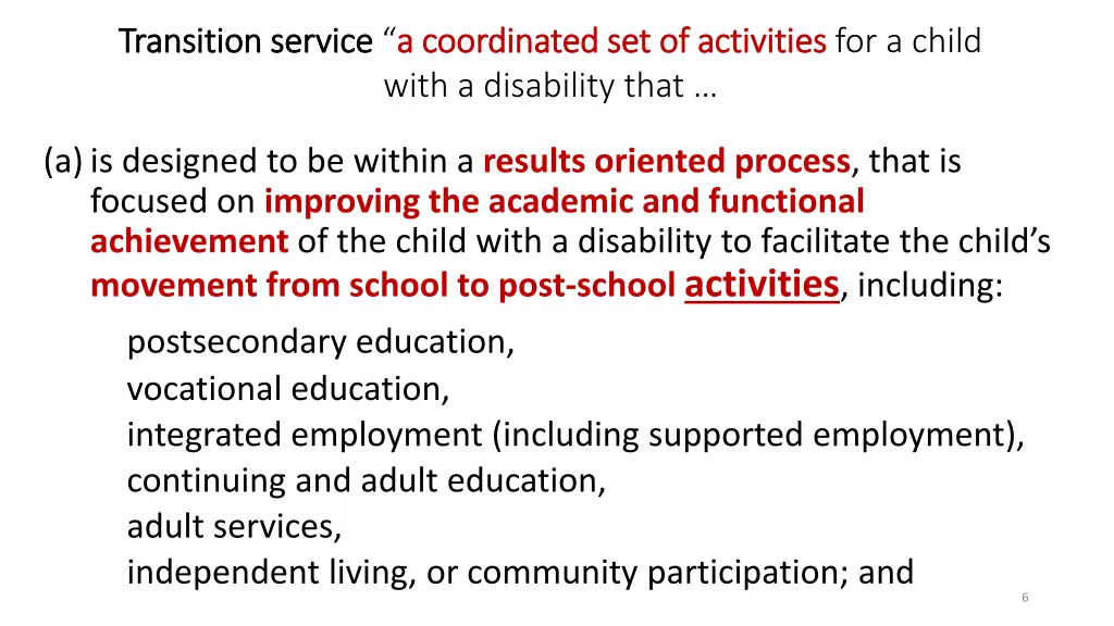 transition service transition service