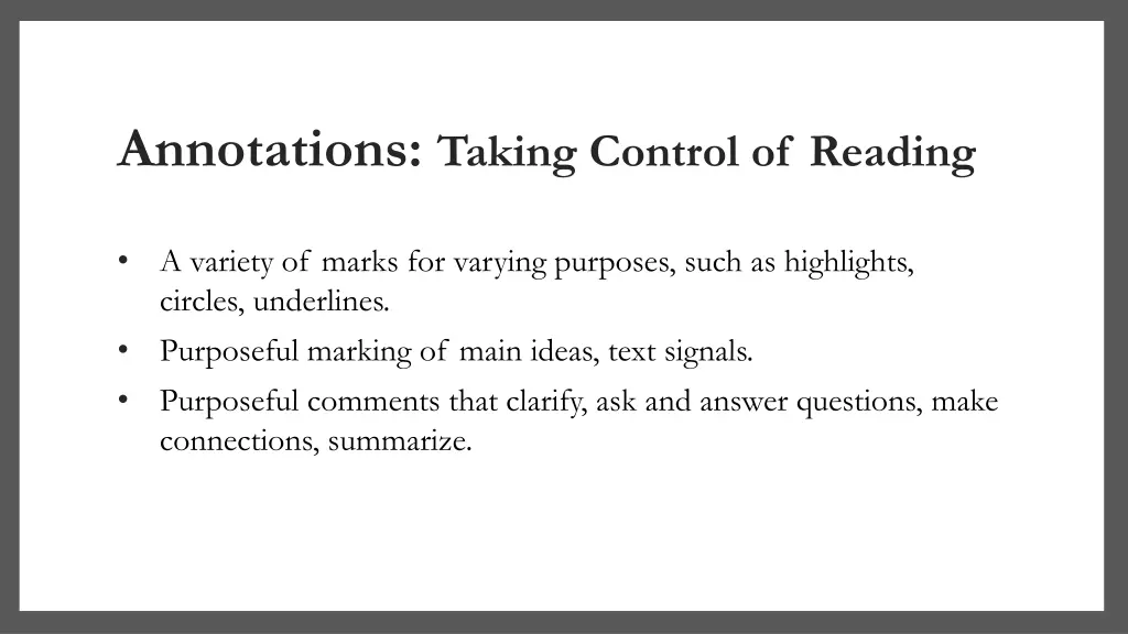 annotations taking control of reading