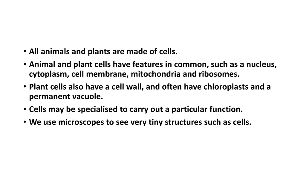 all animals and plants are made of cells animal