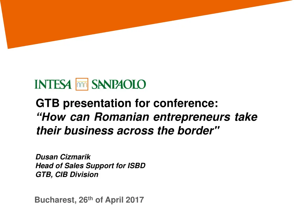 gtb presentation for conference how can romanian