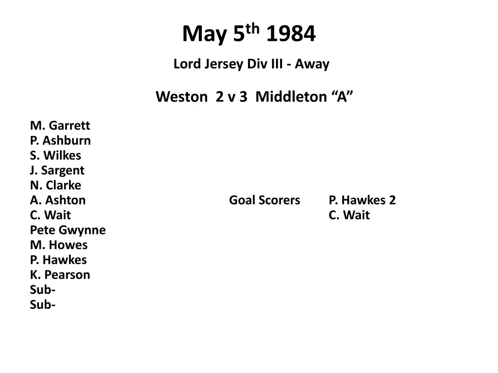 may 5 th 1984