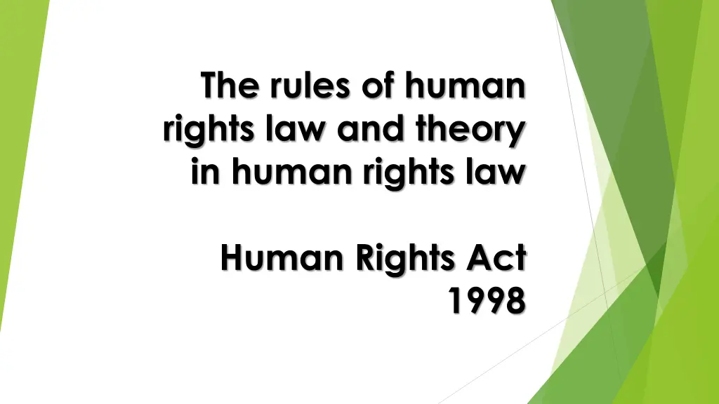 the rules of human rights law and theory in human