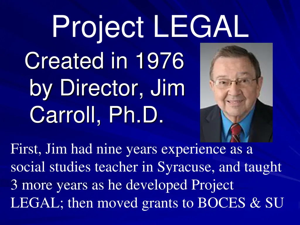 project legal created in 1976 by director