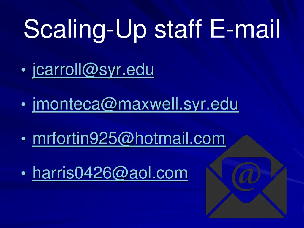 scaling up staff e mail