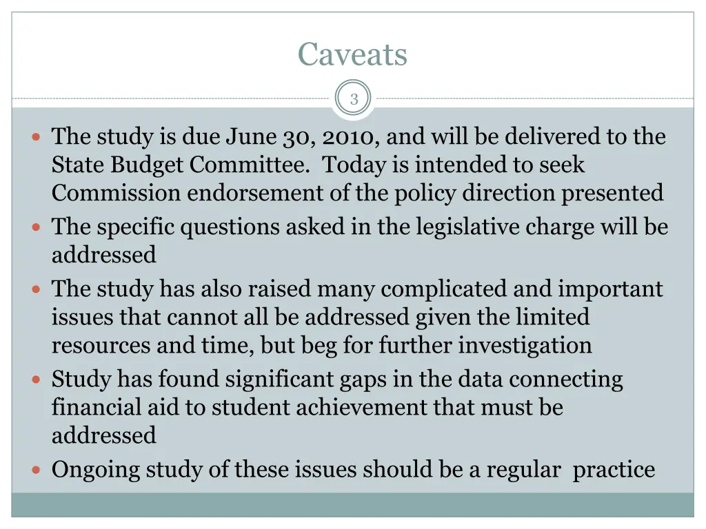 caveats