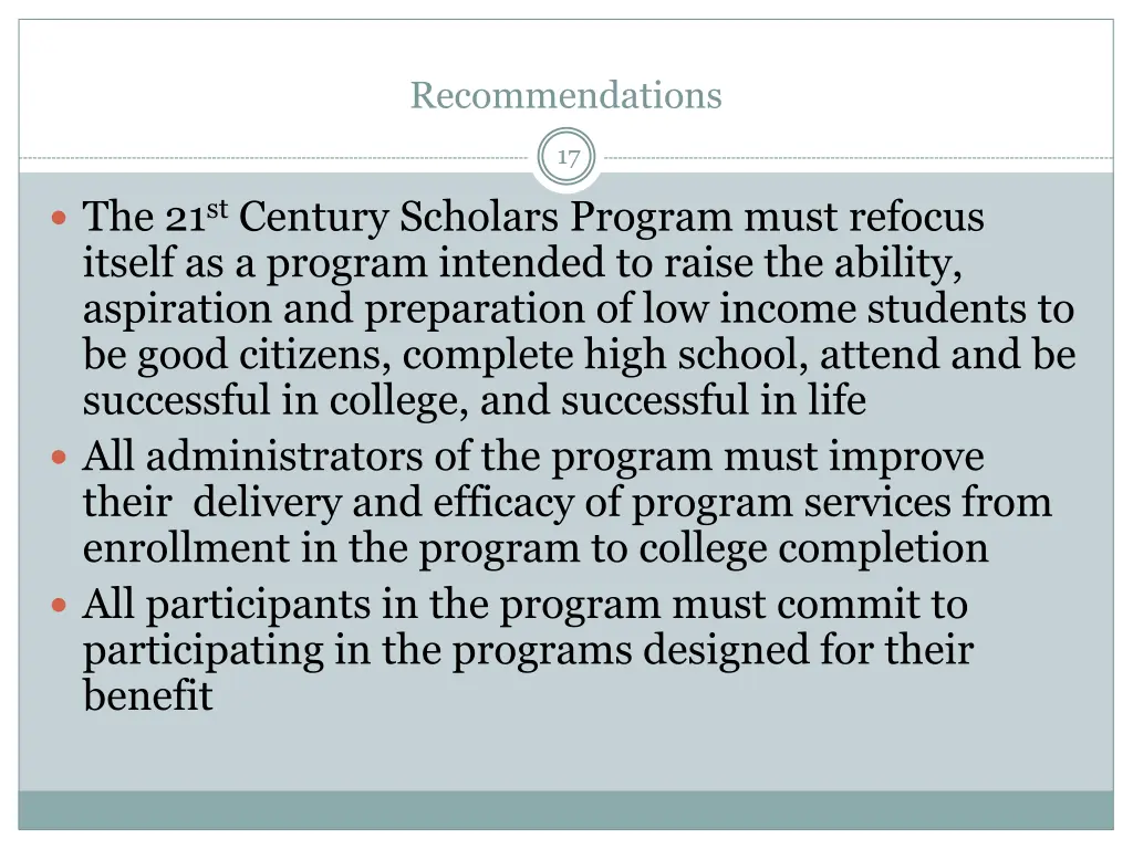 recommendations 4
